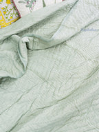 Soft Sage Reversible Mulmul Double Bed Quilt
