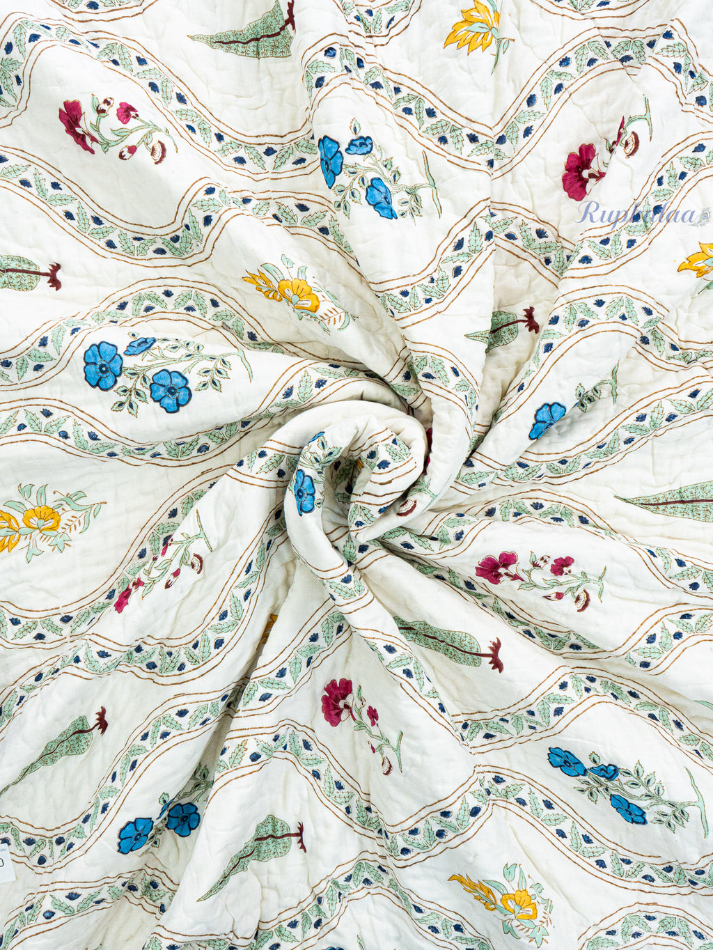 Karigar Bloom Reversible Mulmul Double Bed Quilt