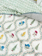 Karigar Bloom Reversible Mulmul Double Bed Quilt