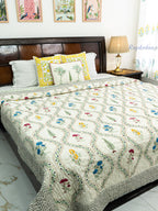 Karigar Bloom Reversible Mulmul Double Bed Quilt