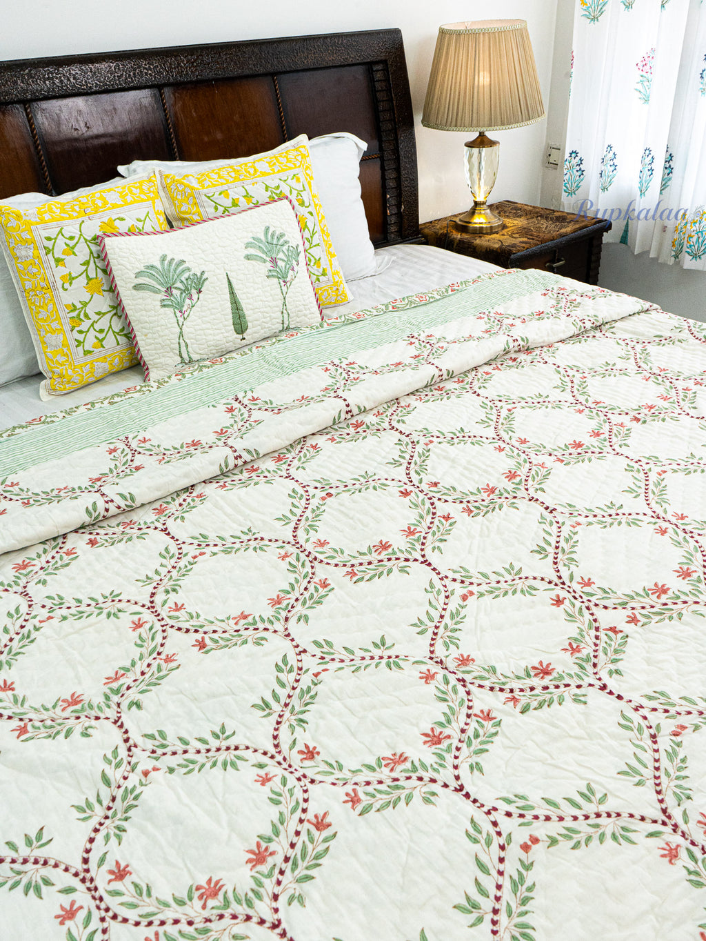 Jaal Rekha Reversible Mulmul Double Bed Quilt