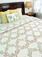 Jaal Rekha Reversible Mulmul Double Bed Quilt