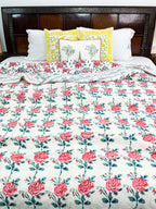 Gulaabo Reversible Mulmul Double Bed Quilt