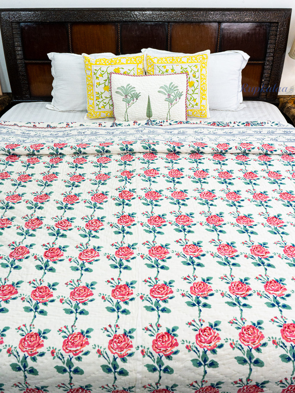 Gulaabo Reversible Mulmul Double Bed Quilt
