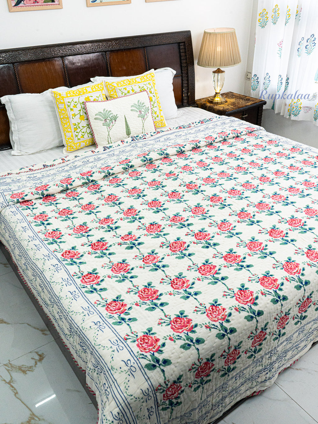 Gulaabo Reversible Mulmul Double Bed Quilt
