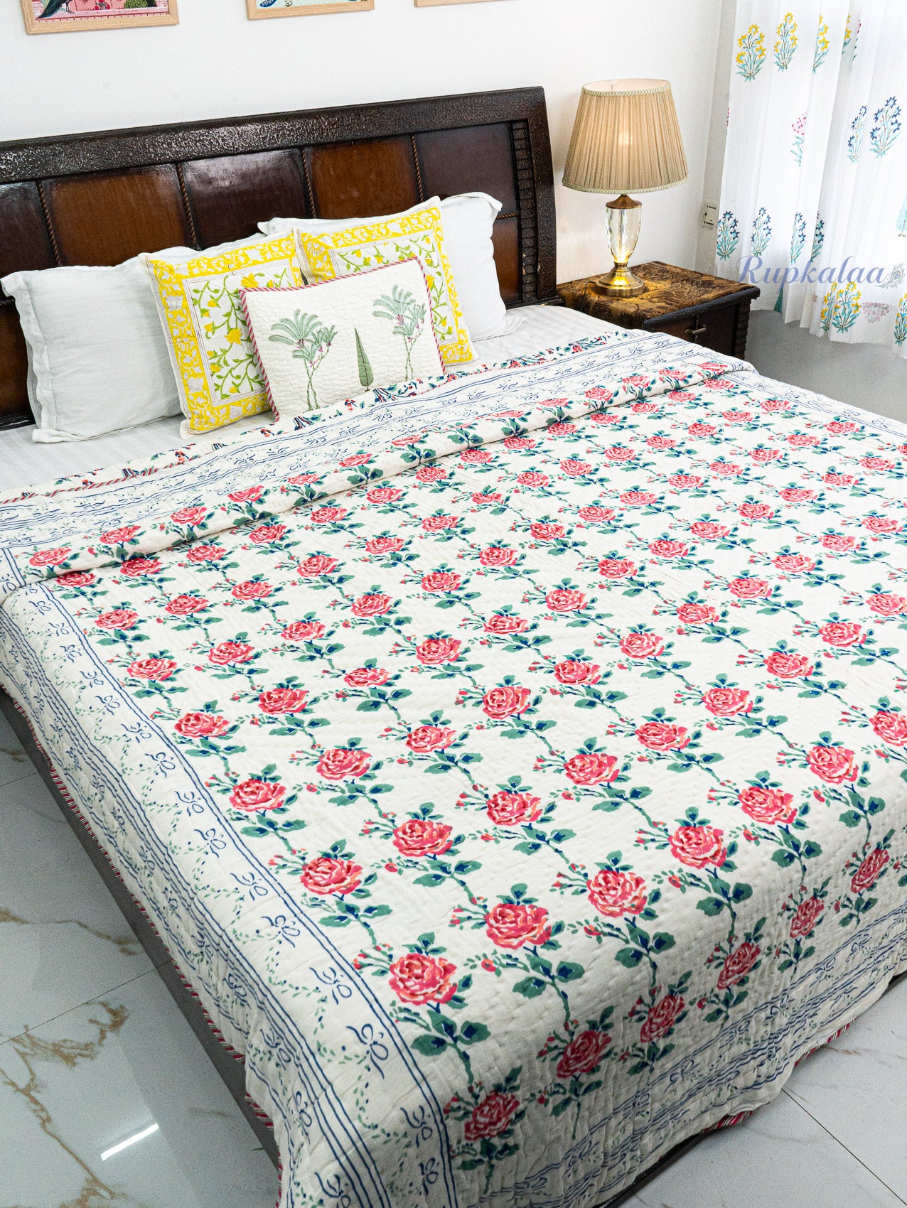Gulaabo Reversible Mulmul Double Bed Quilt