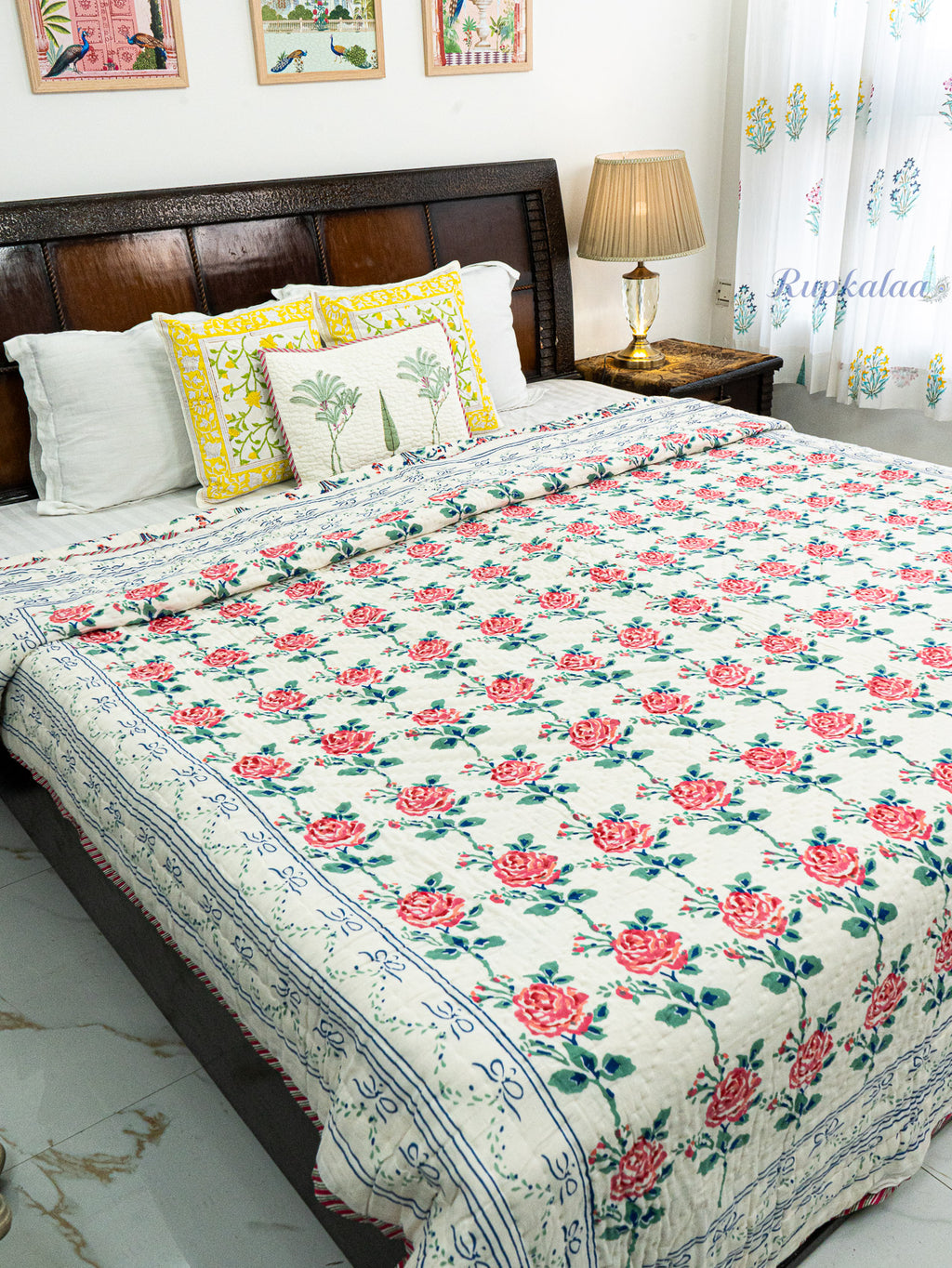 Gulaabo Reversible Mulmul Double Bed Quilt