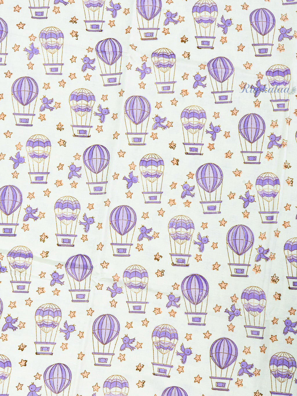 Hot Air Baloon Reversible Hand Block Mulmul Dohar