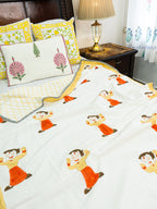 Chhota Bheem Reversible Hand Block Mulmul Dohar