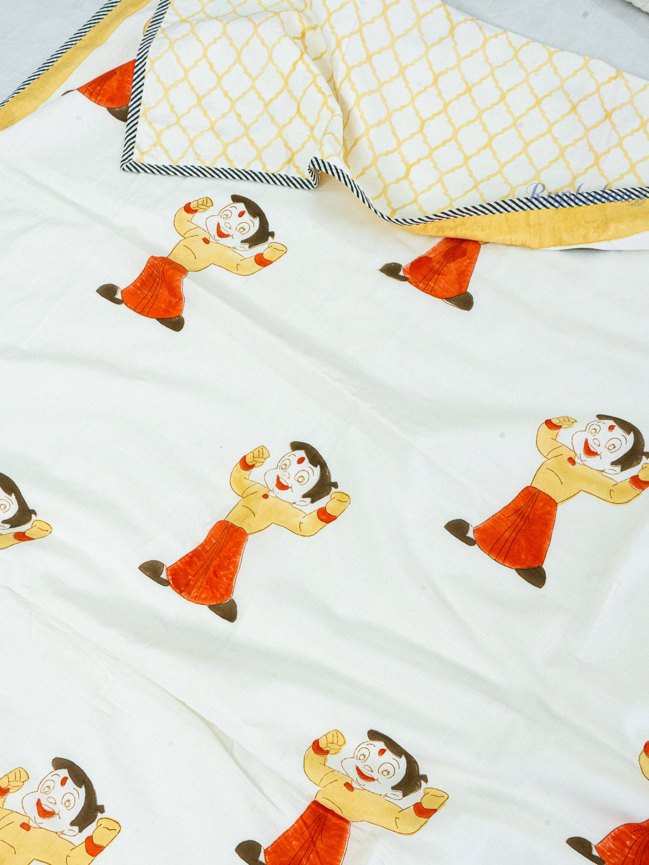 Chhota Bheem Reversible Hand Block Mulmul Dohar