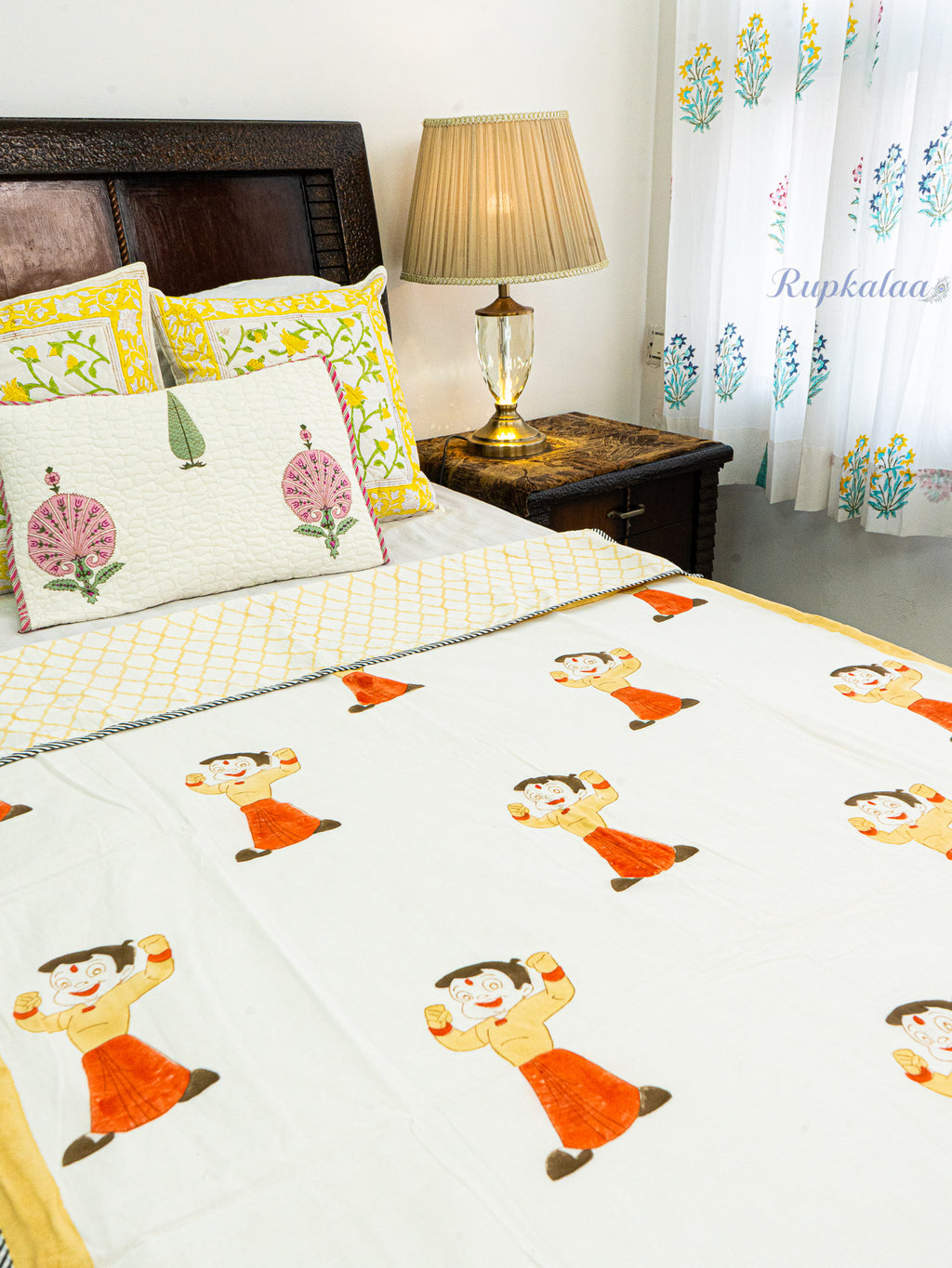 Chhota Bheem Reversible Hand Block Mulmul Dohar