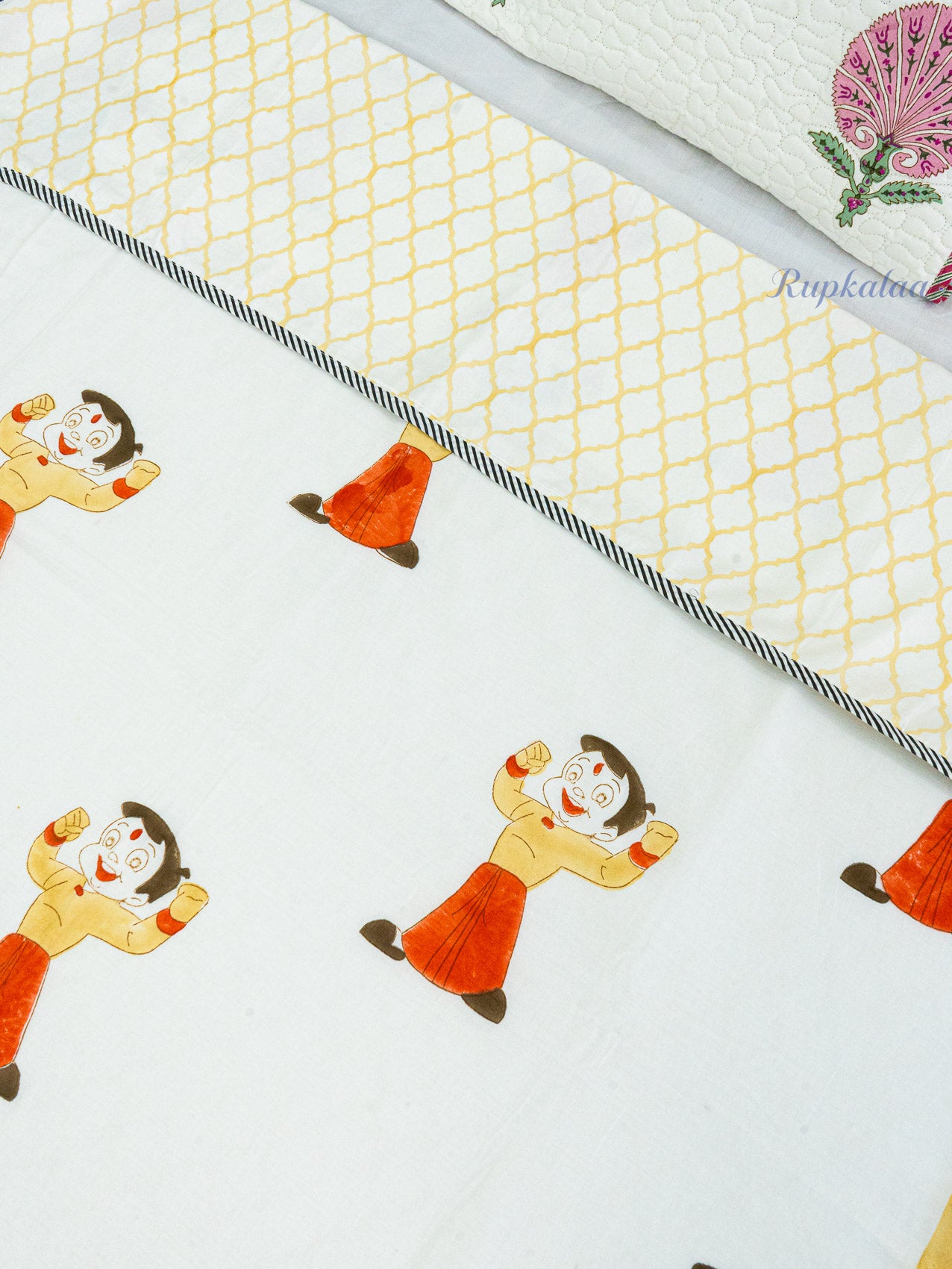 Chhota Bheem Reversible Hand Block Mulmul Dohar