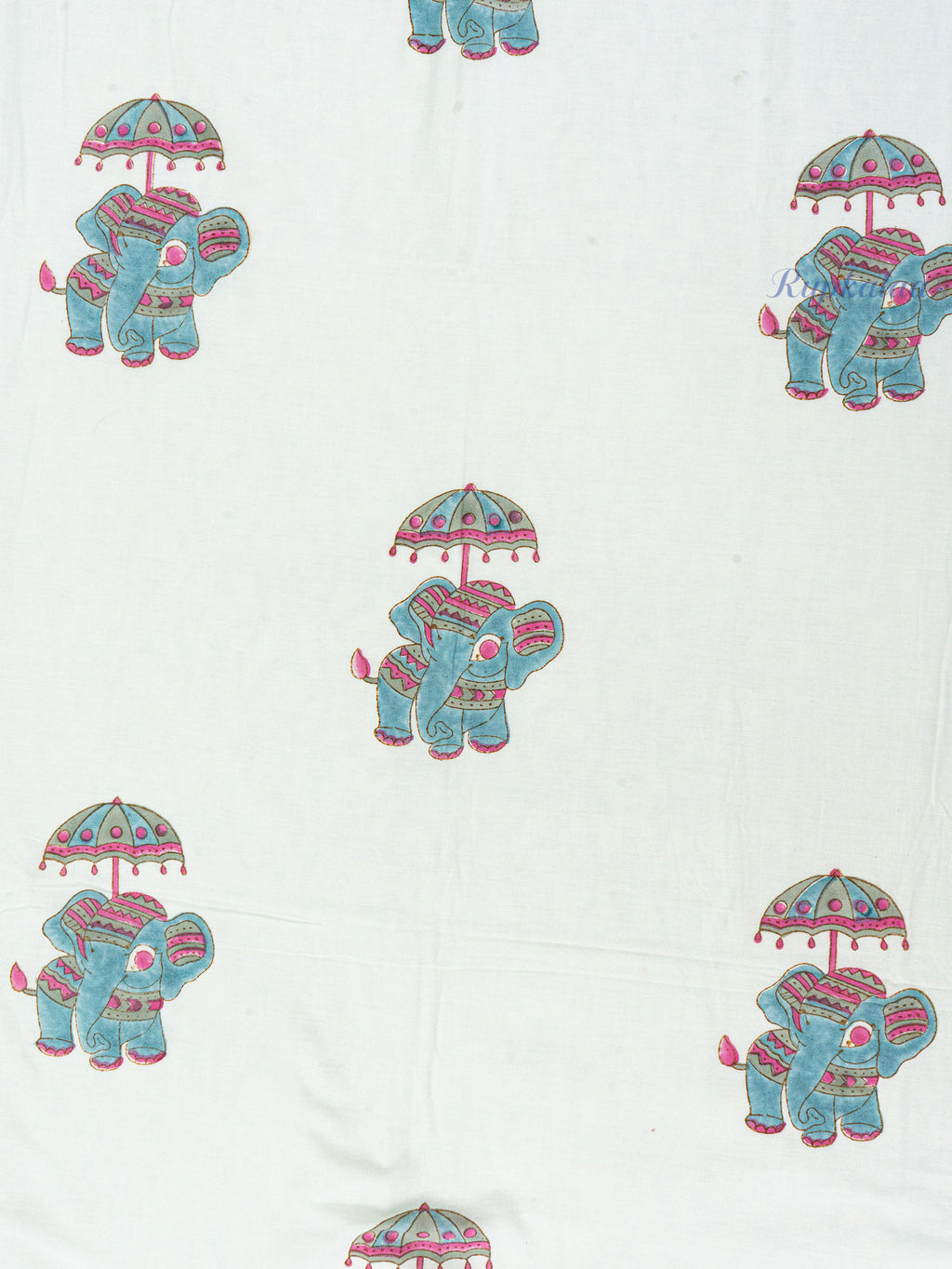 Sleepy Sky Safari Reversible Hand Block Mulmul Dohar