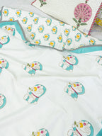 Doraemon Reversible Hand Block Mulmul Dohar