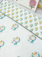 Doraemon Reversible Hand Block Mulmul Dohar