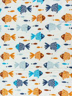 Soft Ripples Hand Block Reversible Mulmul Baby Quilt