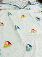 Jal Safar Hand Block Reversible Mulmul Baby Quilt