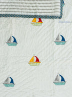 Jal Safar Hand Block Reversible Mulmul Baby Quilt