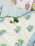 Gilloo Hand Block Reversible Mulmul Baby Quilt