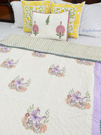 Little Stroll Hand Block Reversible Mulmul Baby Quilt