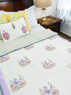 Little Stroll Hand Block Reversible Mulmul Baby Quilt