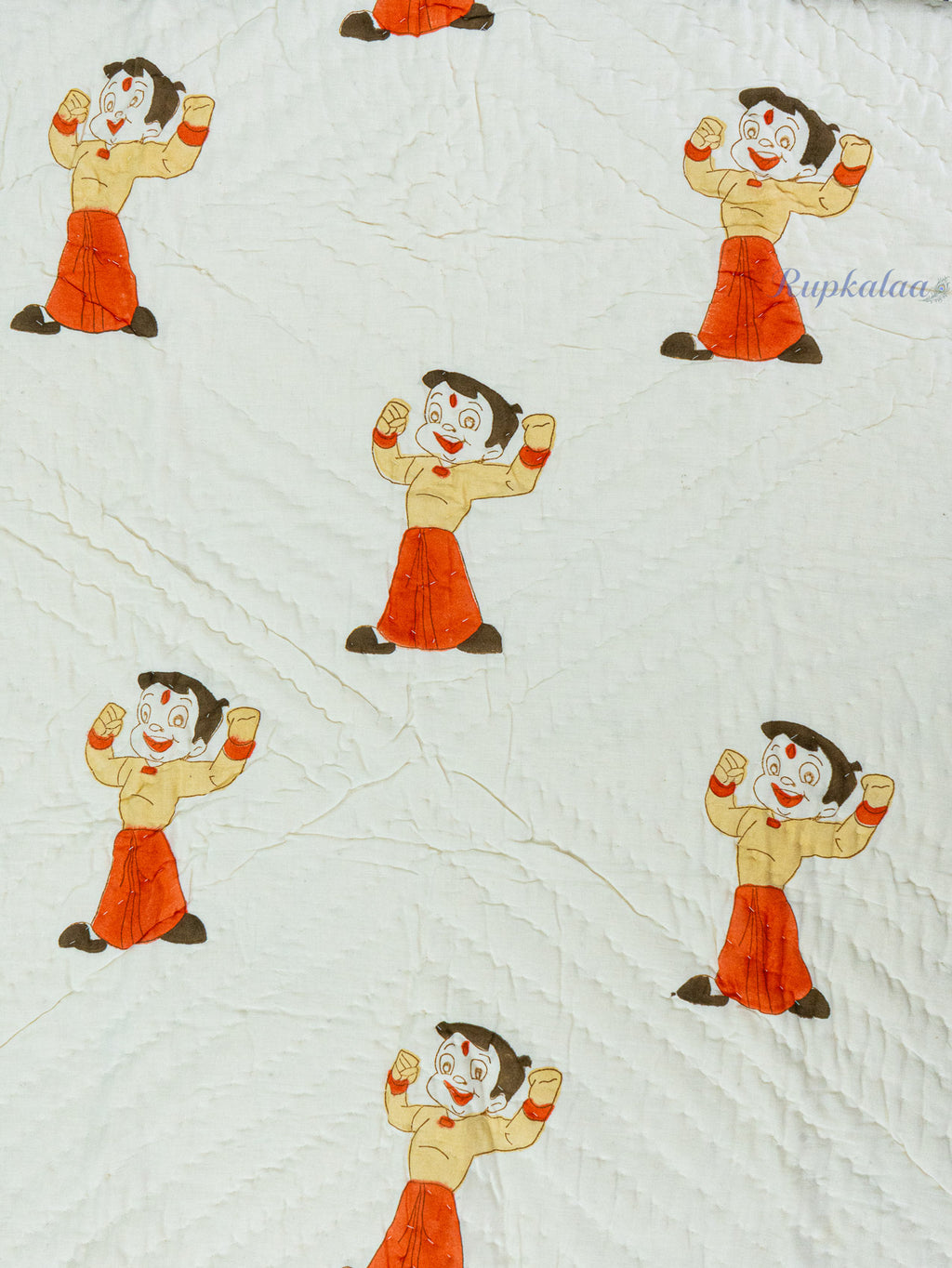 Chhota Bheem Hand Block Reversible Mulmul Baby Quilt