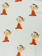 Chhota Bheem Hand Block Reversible Mulmul Baby Quilt