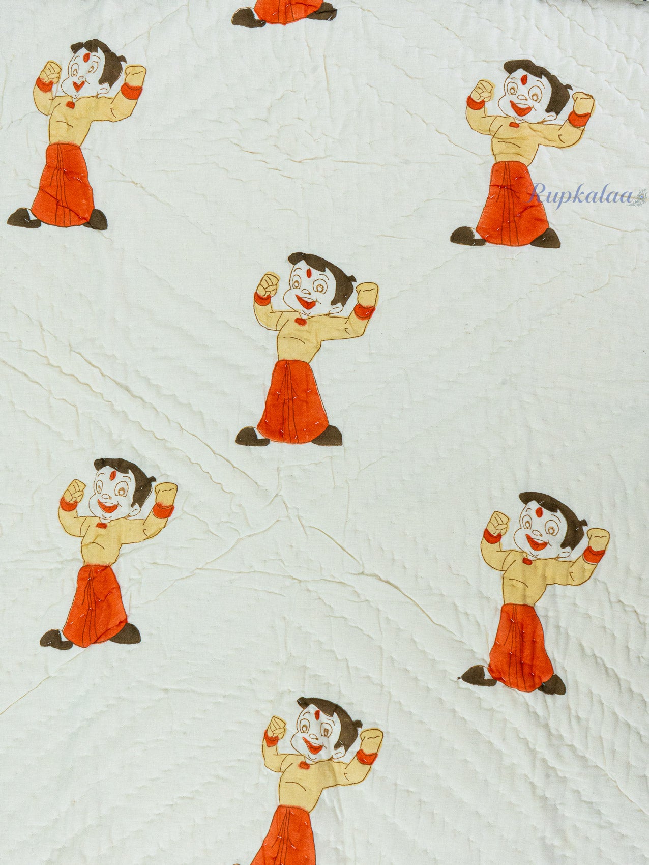 Chhota Bheem Hand Block Reversible Mulmul Baby Quilt