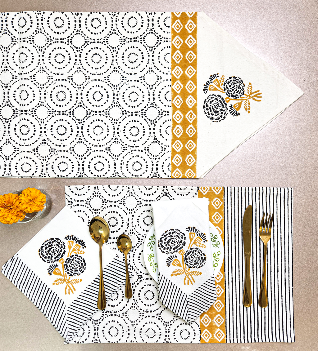 HANDBLOCK PRINTED TABLE RUNNER SIX SEATER