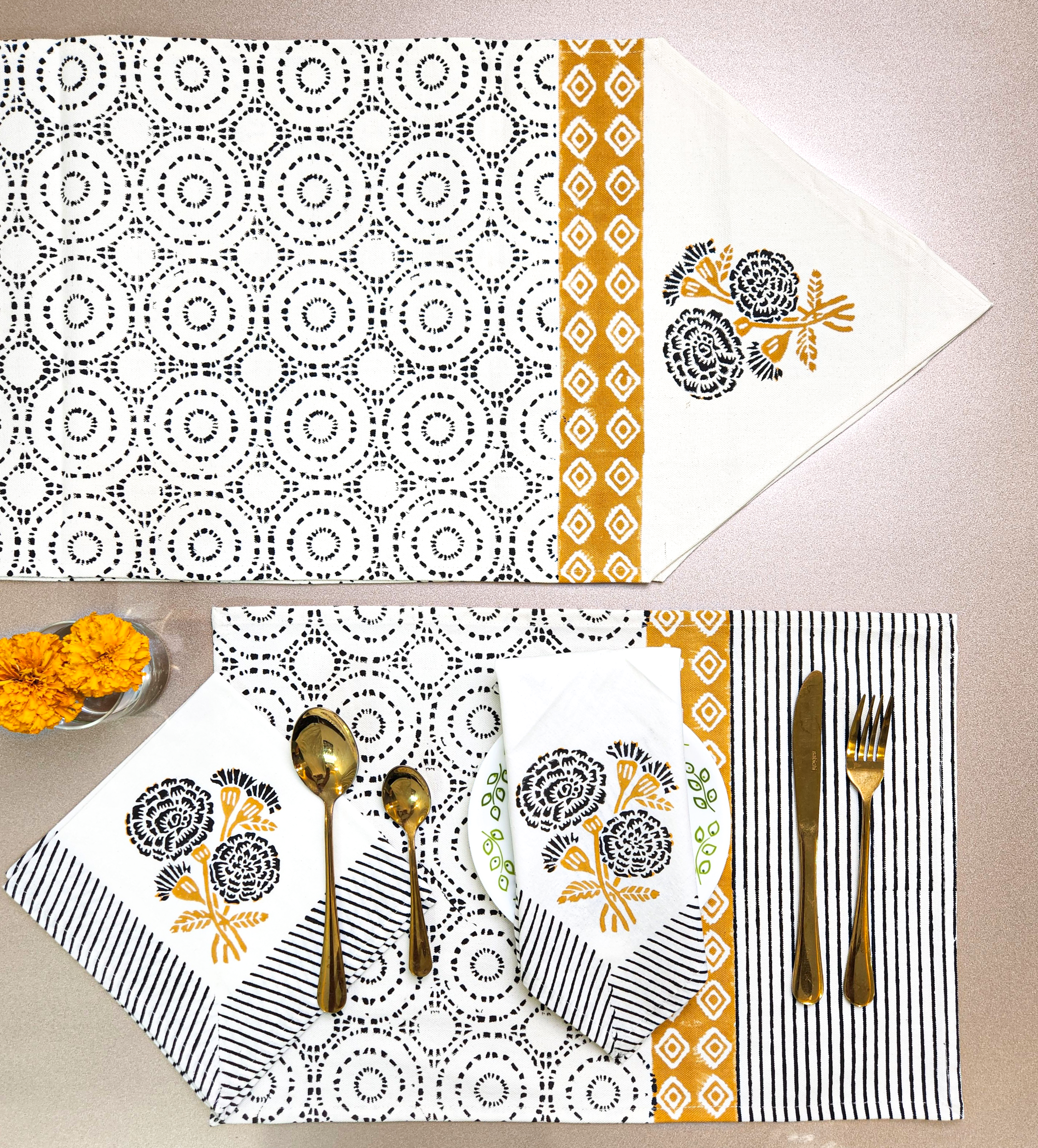 HANDBLOCK PRINTED TABLE RUNNER SIX SEATER