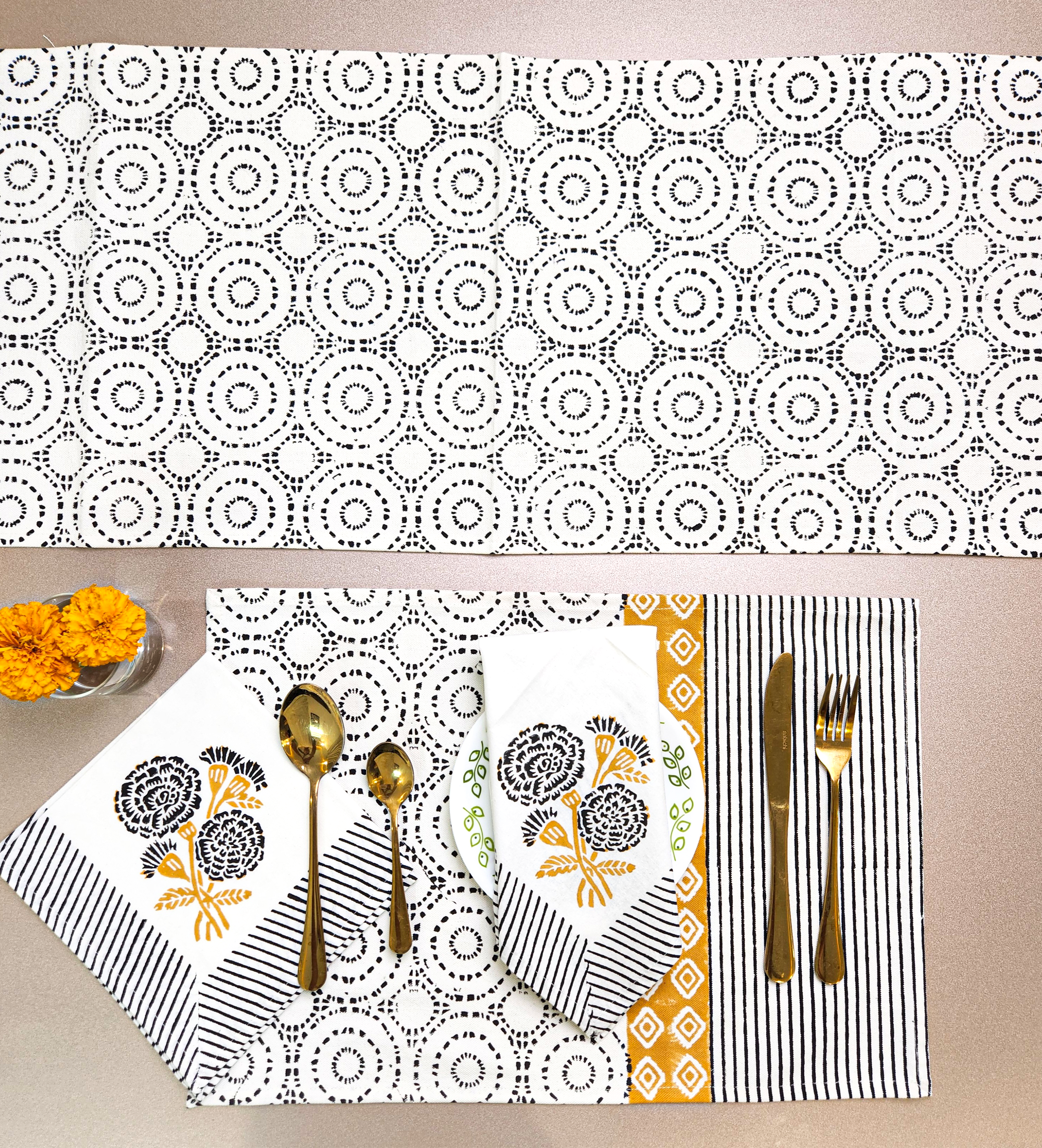 HANDBLOCK PRINTED TABLE RUNNER SIX SEATER