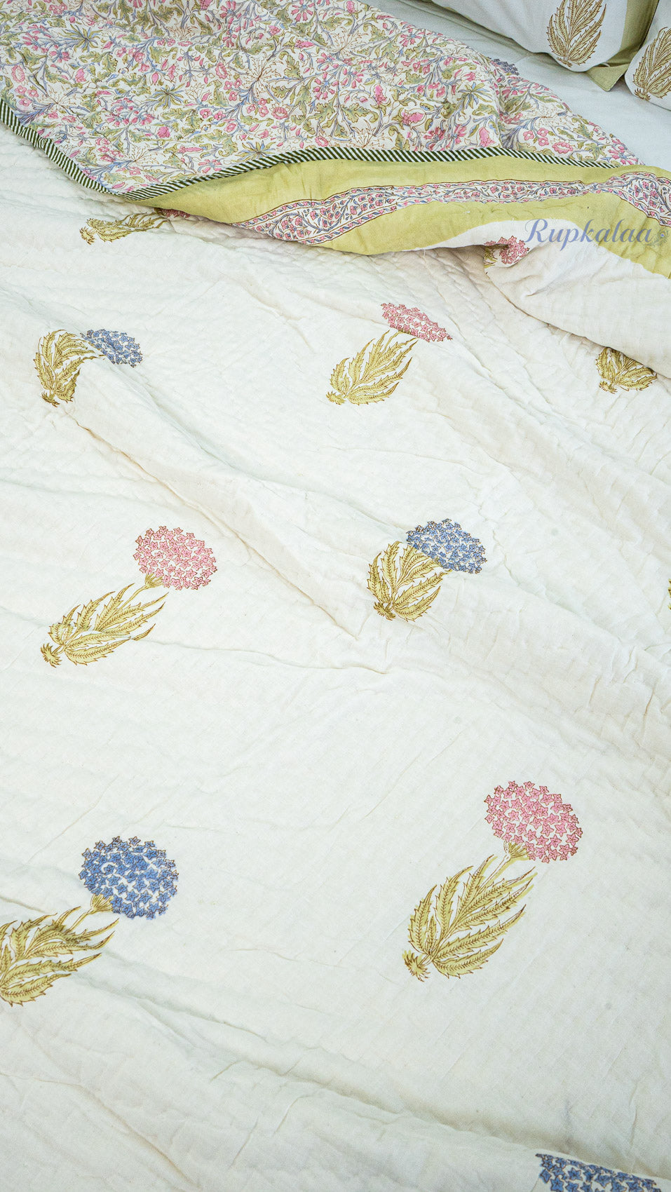 Patra Karigari Quilt and Bedsheet Set