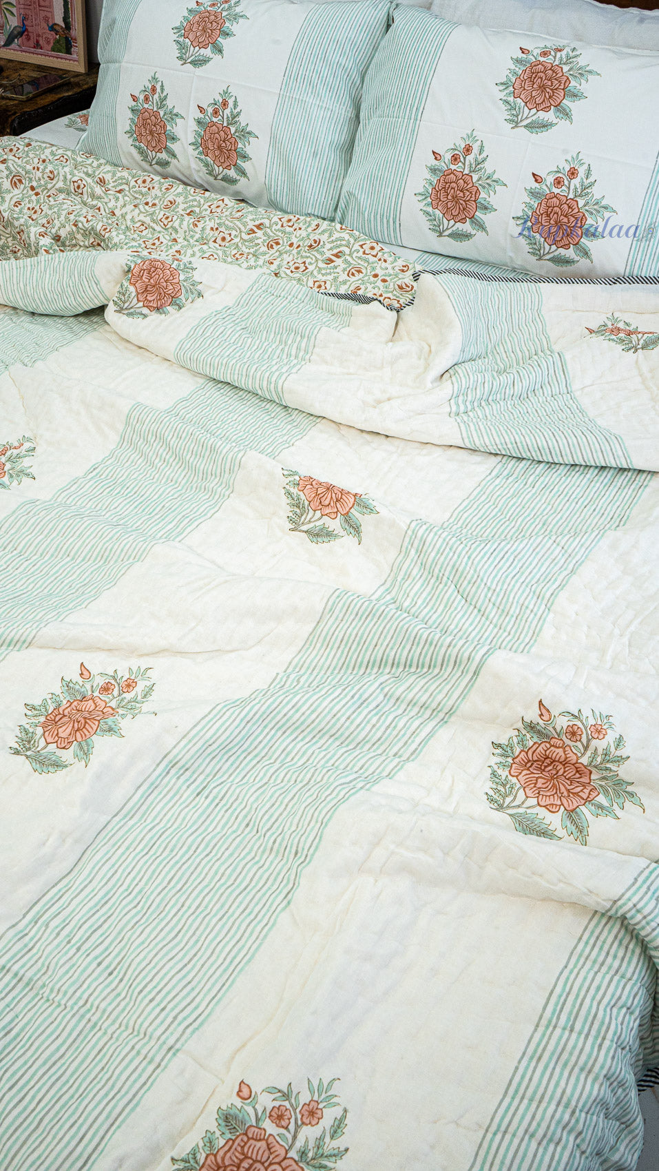 Agni Kusum Reversible Mulmul Double Bed Quilt