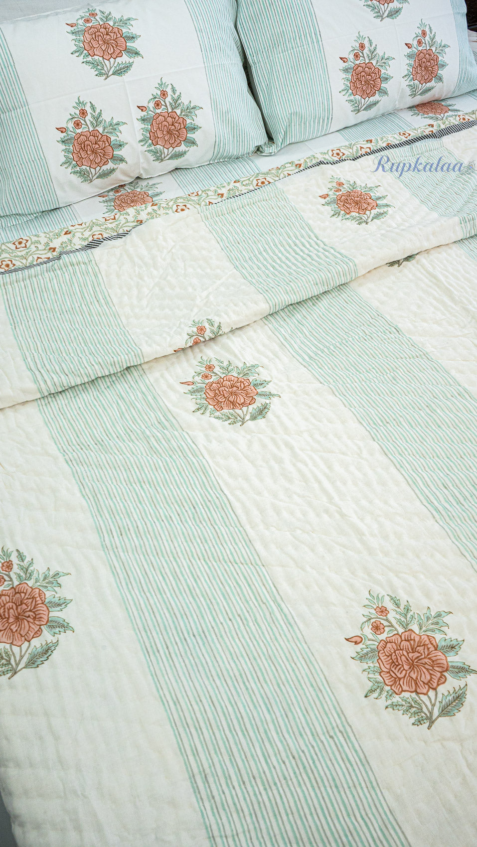Agni Kusum Reversible Mulmul Double Bed Quilt