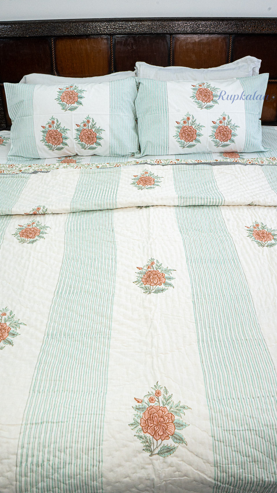 Agni Kusum Reversible Mulmul Double Bed Quilt