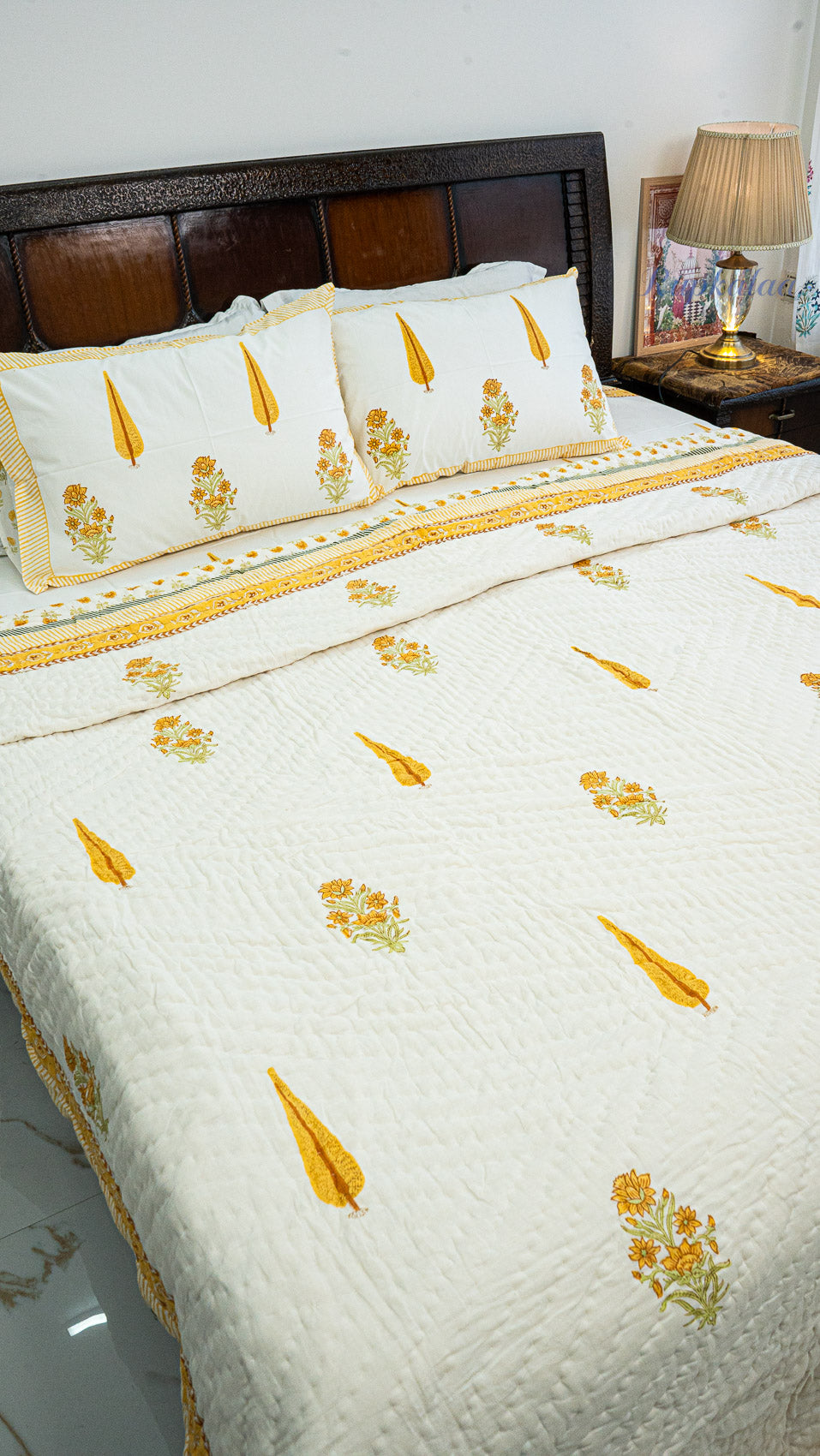 Haldi Phool Quilt and Bedsheet Set