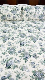 Neel Gulaab Thick Cotton Bedsheet with Two Pillow Covers