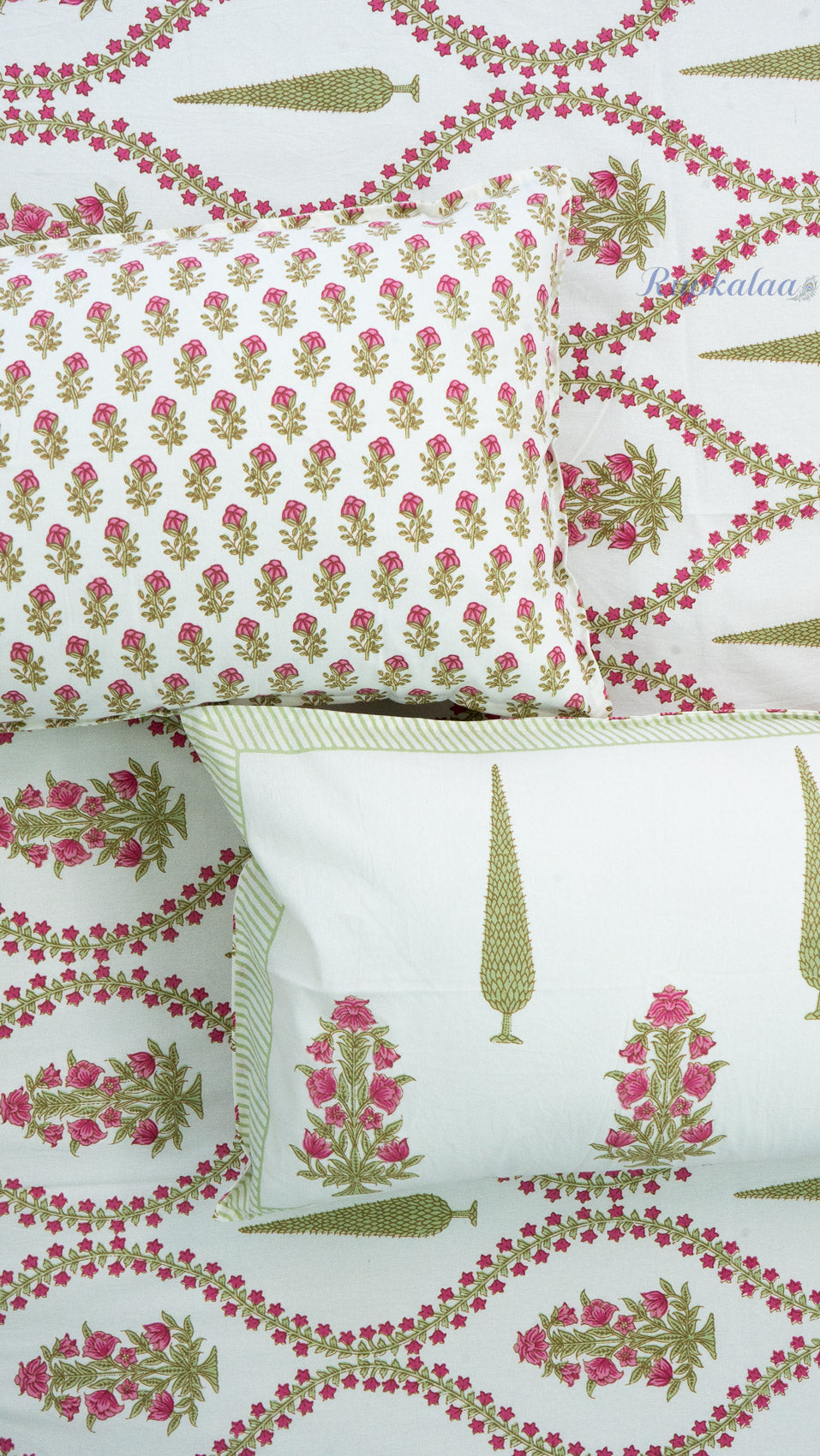 Bare Bloom Thick Cotton Bedsheet with Two Pillow Covers