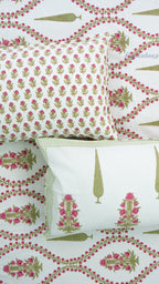 Bare Bloom Thick Cotton Bedsheet with Two Pillow Covers