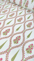Bare Bloom Thick Cotton Bedsheet with Two Pillow Covers