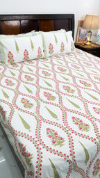 Bare Bloom Thick Cotton Bedsheet with Two Pillow Covers