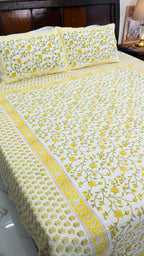 Summer Meadow Thick Cotton Bedsheet with Two Pillow Covers