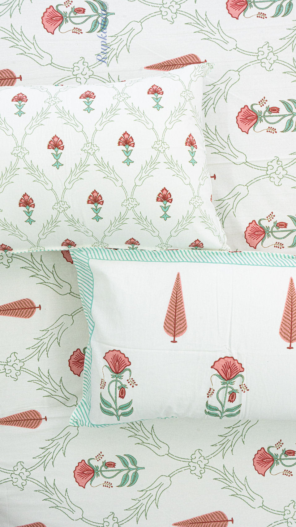 Phool Bagh Thick Cotton Bedsheet with Two Pillow Covers