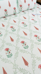 Phool Bagh Thick Cotton Bedsheet with Two Pillow Covers