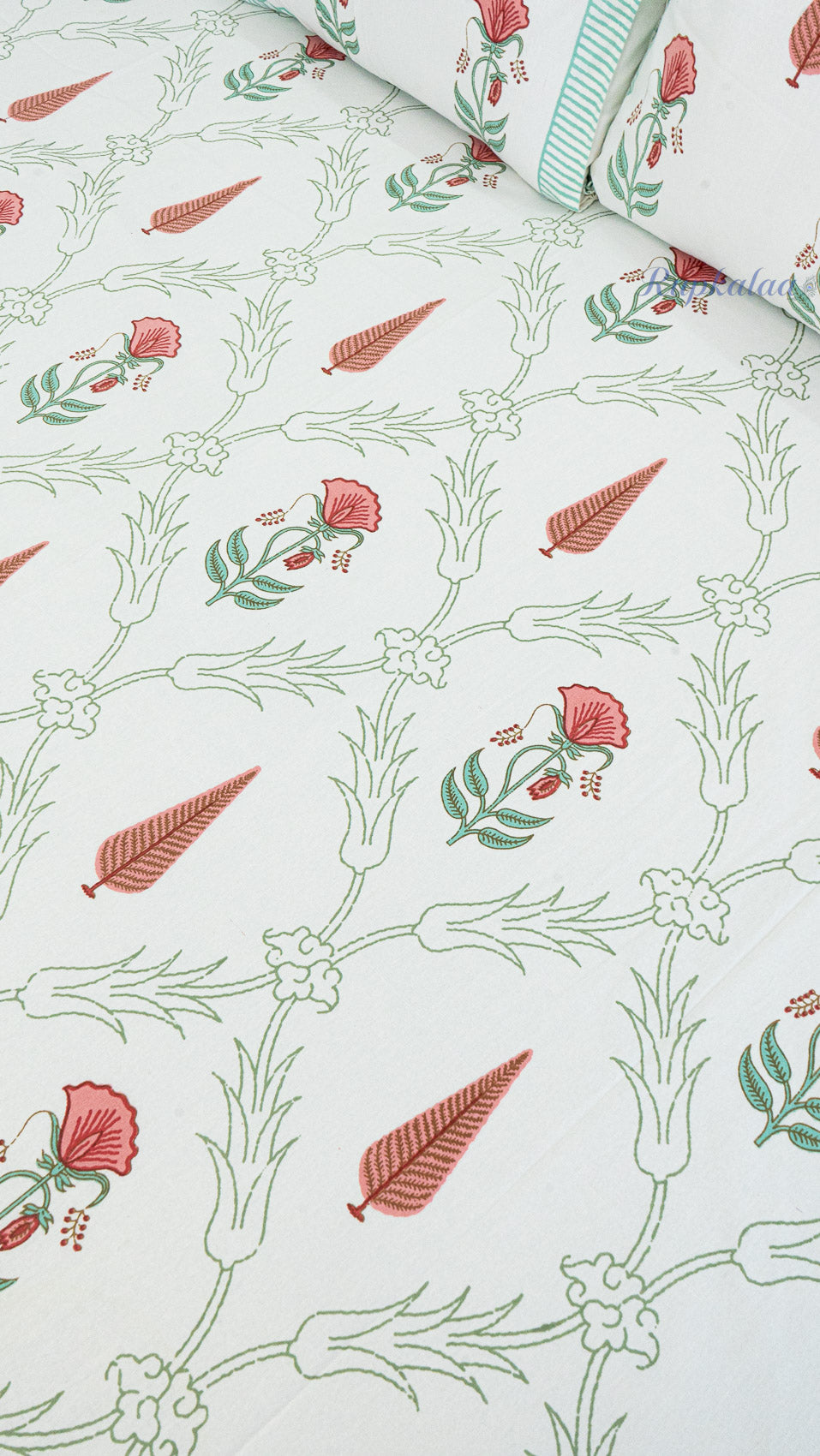 Phool Bagh Thick Cotton Bedsheet with Two Pillow Covers