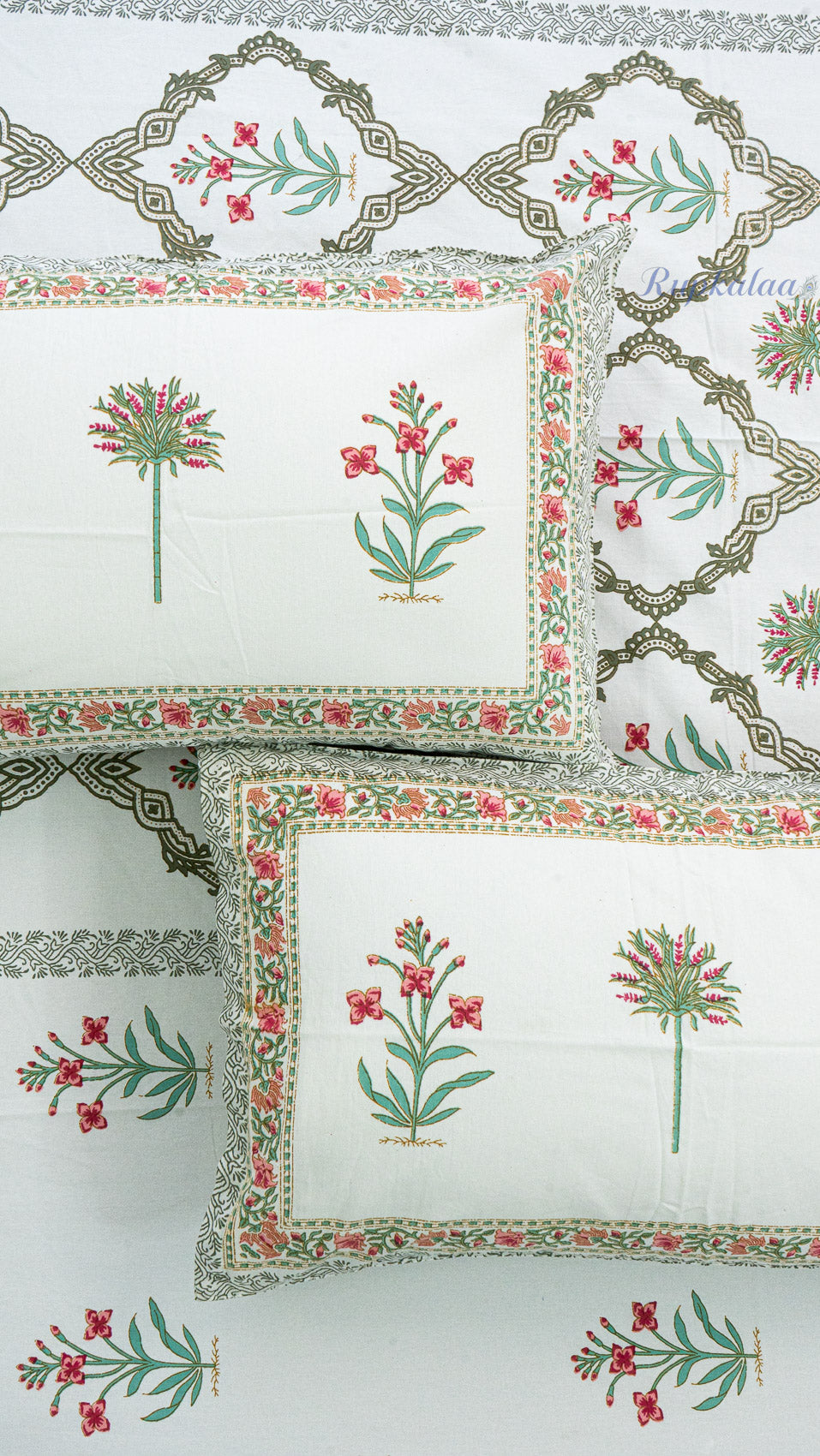 Shahi Darbaar Cotton Bedsheet with Two Pillow Covers