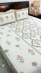 Shahi Darbaar Cotton Bedsheet with Two Pillow Covers