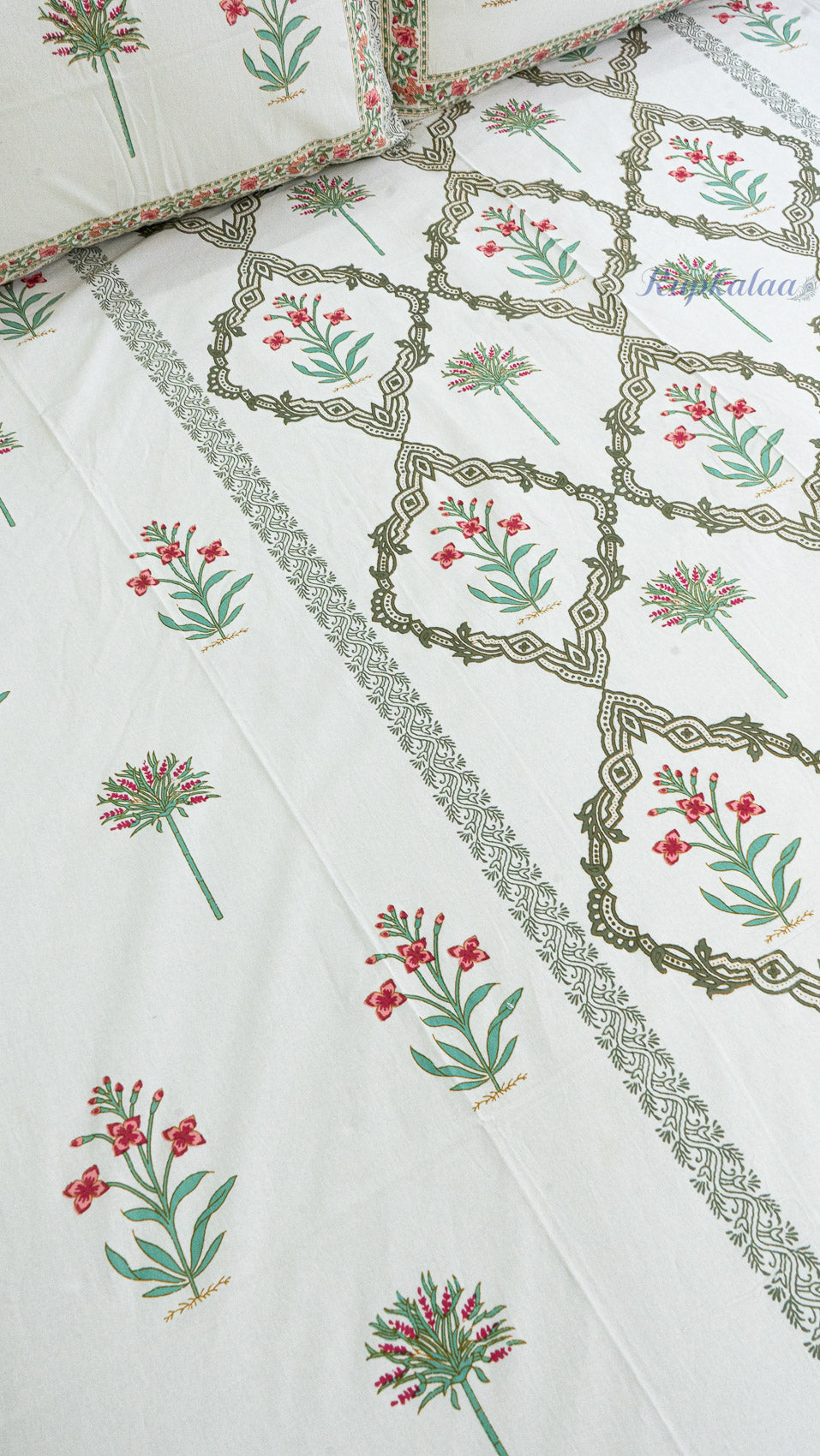 Shahi Darbaar Cotton Bedsheet with Two Pillow Covers
