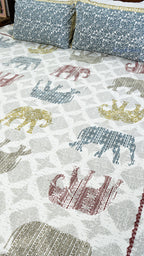 Gajraj Garden Cotton Bedsheet with Two Pillow Covers