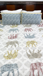 Gajraj Garden Cotton Bedsheet with Two Pillow Covers